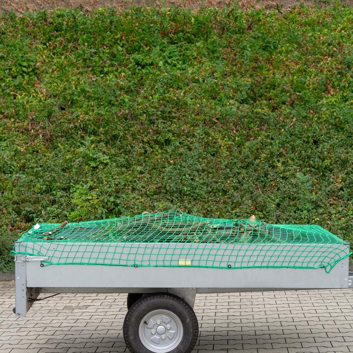 Immagine prodotto Wiltec Rete di fissaggio del carico 4x2,5m Verde Gabbia per bordi del rimorchio Resistente alle intemperie