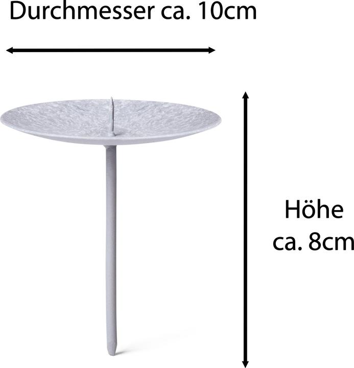 Actual product image Novaliv 4x Candle Pick | with Spike 10 cm GREY | Candle Holder for Advent Wreath Candle Pin (10 x 10 x 10 cm)