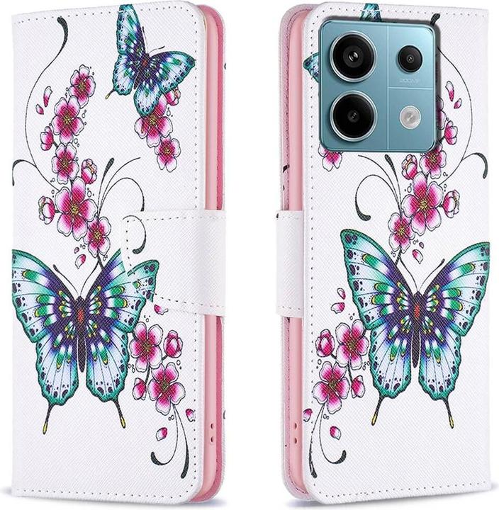 Cover-Discount Xiaomi Redmi Note 13 Pro - Etui Hülle Schmetterling weiss (Xiaomi Redmi Note 13 Pro 5G, Xiaomi Poco X6)