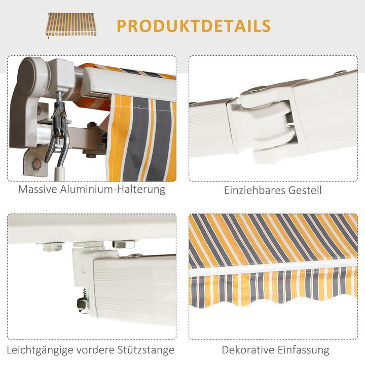 Produktbild Outsunny Gartenmarkise mit Faltarm (2.95 m)