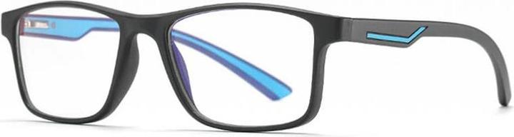 Techsuit - Anti-Blue Light Glasses Reflex TR90 (F2388) - Rectangular - Sand Black / Blue