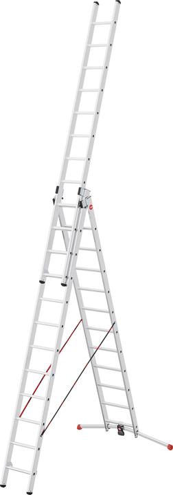 Immagine prodotto Hailo S100 ProfiLOT, scala combinata in alluminio a 3 sezioni, 3x12 pioli (Scala doppia, 48 cm)