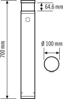 Produktbild Esylux LED-Pollerleuchte 7W IP65 3000K 420lm anth 1LED Alu Kst opal BWM
