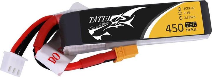 Actual product image Tattu RC-Akku LiPo 75C 2S1P (7.40 V, 450 mAh)