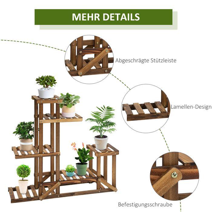 Immagine prodotto Swisshandel24 Scaffale per piante Supporto per fiori Legno massiccio 6 livelli Scaffale per fiori a quattro
