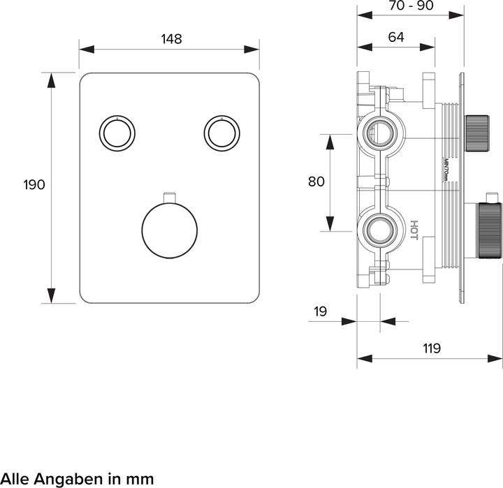 Image du produit Chris Bergen Thermostat de douche encastré