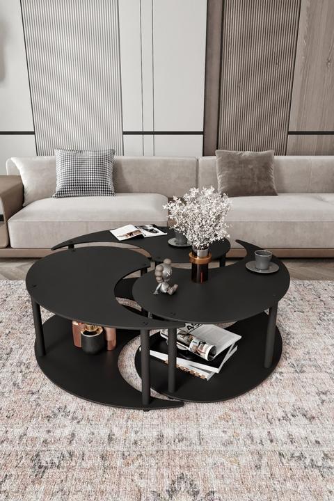 Actual product image Hanah Home Yin Yang Coffee Table 3 Set (70 x 38 x 70 cm)