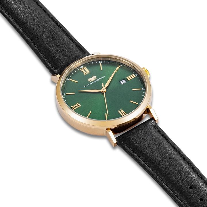 Image du produit Montre à quartz Adelsmann cuir véritable or jaune - 34114 (Montre analogique, 42 mm)