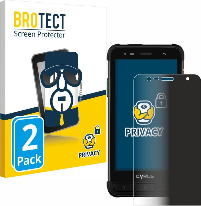 Productafbeelding BROTECT Anti-spionnetje privacyfolie Beschermfolie tegen blauw licht (2 Stuk, Cyrus CS 45 XA)