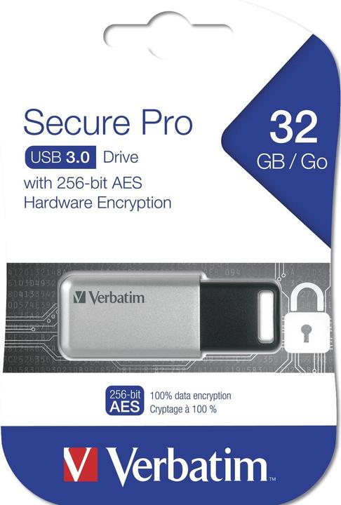 Immagine prodotto Verbatim Unità Usb 3.0 32gb Secure Data Pro (pc Mac) (32 GB, USB 3.0, USB-A)