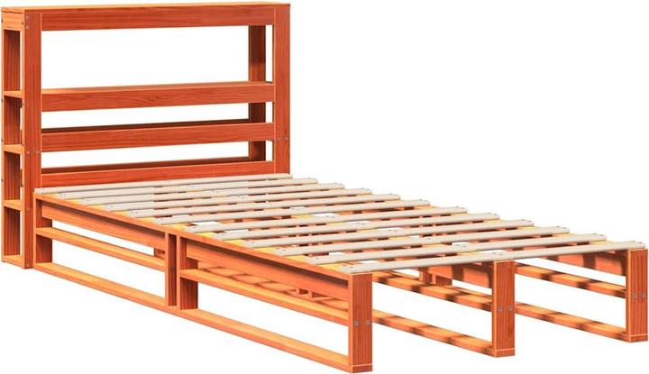 Actual product image VidaXL Solid wood bed Wooden bed Bed pallet bed with headboard 180x200cm pine (180 x 200 cm)