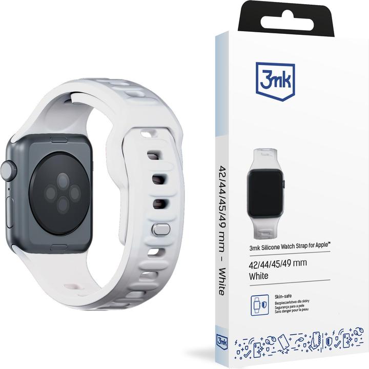 Immagine prodotto 3MK Cinturino in silicone biały/white dla Apple Watch 42/44/45/49mm (Silicone, Acciaio inossidabile)
