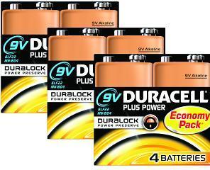Actual product image Duracell Plus Power 12 Pack 3 x MN1604B4 (12 pcs., 9V Block)