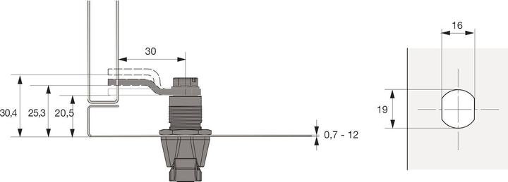 Produktbild Hettich Drehriegelschloss / Spindschloss, Stahl vernickelt (Drehknopfzylinder)