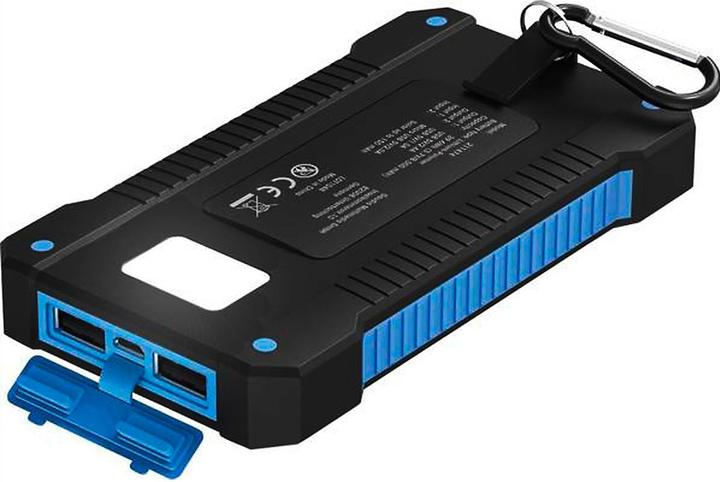Actual product image Xlayer Powerbank PLUS Solar Black/Blue 8000mAh (8000 mAh, 5 W, 29.60 Wh)