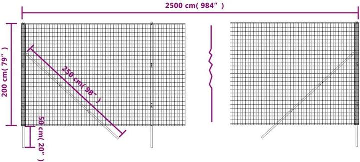 Produktbild VidaXL Maschendrahtzaun Grün 2x25 m Verzinkter Stahl, Farbe