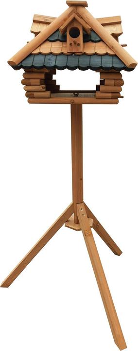 Actual product image Toboli Fir-wooden Bird Feeder with Stand 115cm Birdhouse for Wild Birds Roof with Dormers