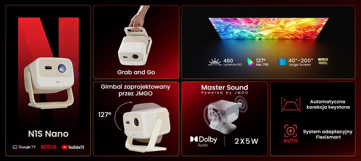 Image du produit JMGO N1S Nano LED DLP Projector 460 ISO 1080P GTV (1.2:1)