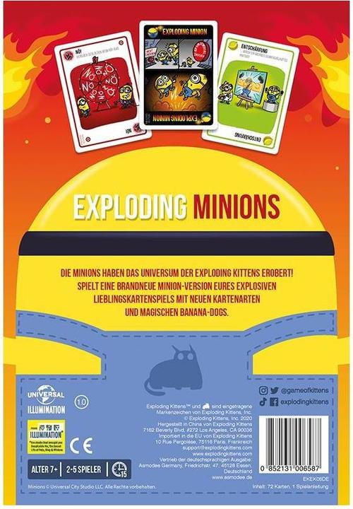 Actual product image Asmodée EXKD0009 - Exploding Minions - Card game, for 2-5 player, from 7 years (DE Edition) (German)