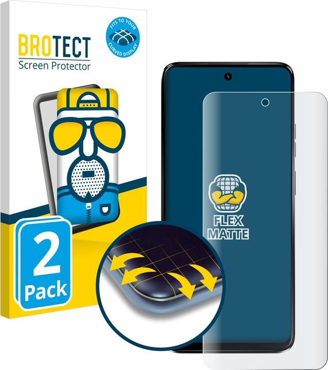 Productafbeelding BROTECT Fullscreen Schutzfolie Displayschutz Folie Matt Entspiegelungsfolie (2 Stuk, Motorola Moto G34)