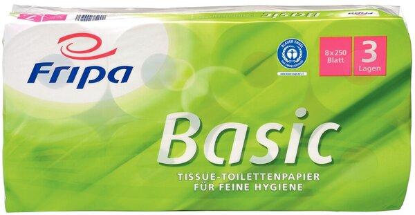 Produktbild Fripa Toilettenpapier Basic weiss, Ausführung: 3-lagig, Blatt/Ro.: 250