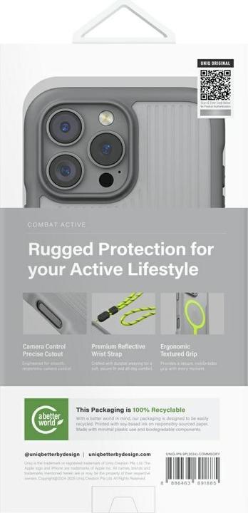 Actual product image Uniq Combat Active Magclick Charging Case for iPhone 16 Pro Max - Gray (Apple iPhone 16 Pro Max)