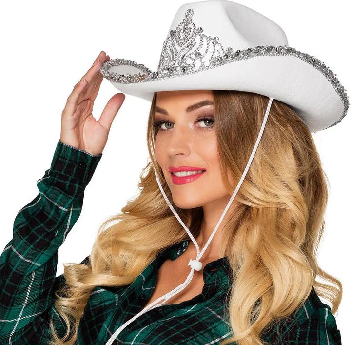 Actual product image Boland Cowgirl hat with rhinestone tiara