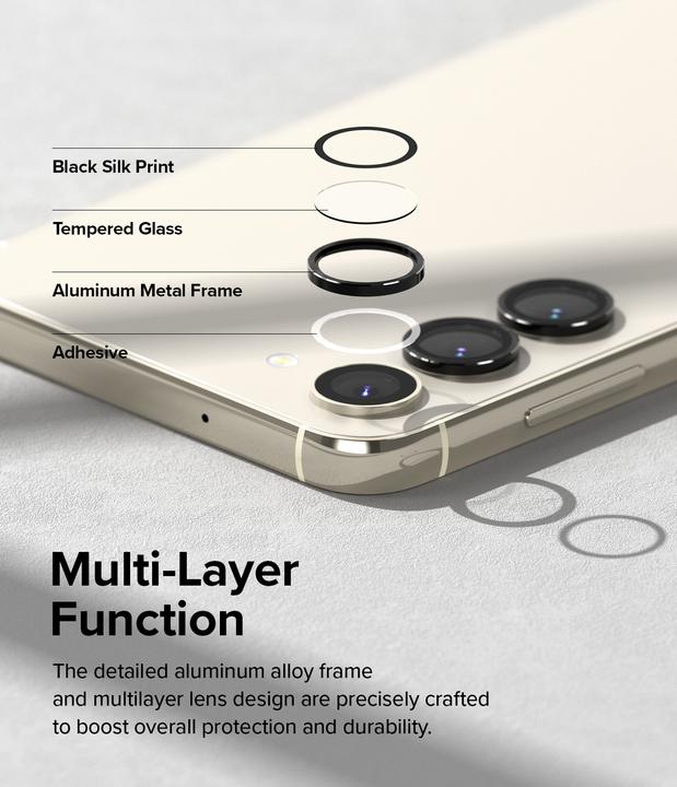 Produktbild Ringke Screen Protector for Galaxy S23 / S23 Plus CAMERA LENS FRAME GLASS BLACK (1 Stück, Samsung Galaxy S23+, Samsung Galaxy S23)
