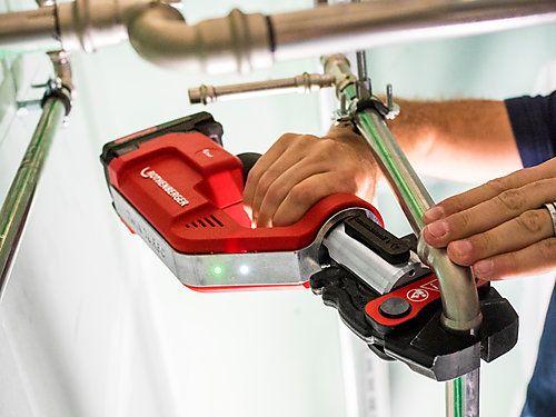 Actual product image Rothenberger ROMAX Compact TT 18V battery press machine + 1x battery 2.0Ah + charger + press jaw set + (390 mm)