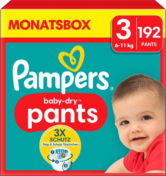 Actual product image Pampers Baby-Dry Pants (Size 3, Monthly box, 192 Piece)