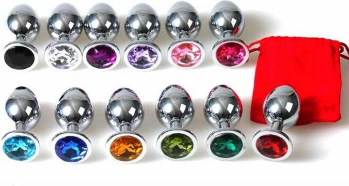 Image du produit Secret play Plug anal en métal avec butoir en diamant (bleu)