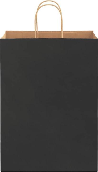 Produktbild VidaXL Kraftpapiertüten 50 Stk. mit Henkel Schwarz 32x17x44 cm Papiertüte (Geschenktüte, 50 x)