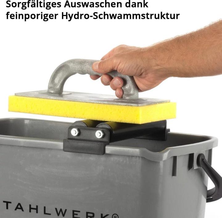 Produktbild Stahlwerk Fliesenwaschset Pro 5 teiliges Fliesenleger Waschset mit 24 l Eimer