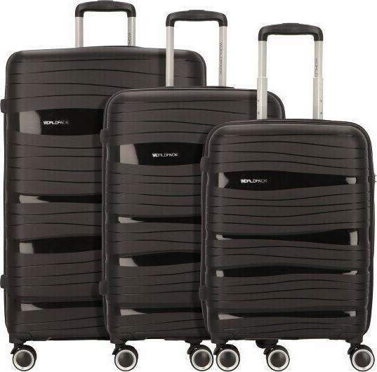 Produktbild Worldpack 3-teiliges Trolleyset Hartschale Miami, schwarz (192 l, XL (ab 115l))