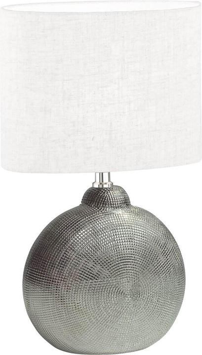 Actual product image Fischer & Honsel Honsel Tobse table lamp E14 fabric shade linen white silver 50605