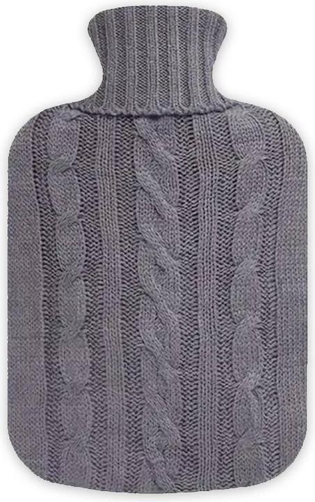Actual product image ASMI Hot water bottle, bed bottle with knitted cover, 2 litres (2 l)