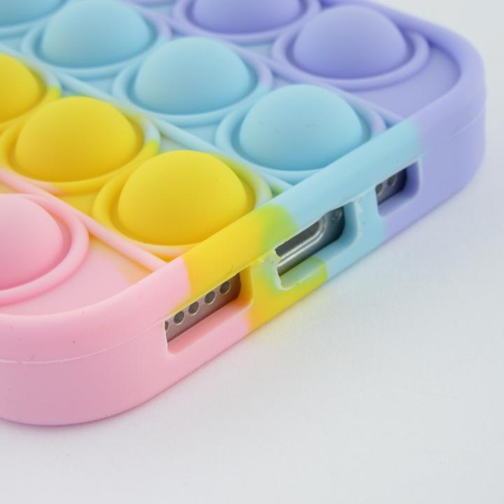 Produktbild PhoneLook Hülle Silikon Luftblasen Anti-Stress Regenbogen (Apple iPhone 12 Pro Max)