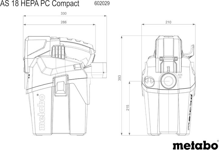 Nutritional values and ingredients Metabo AS 18 (Wet dry vacuum cleaner)