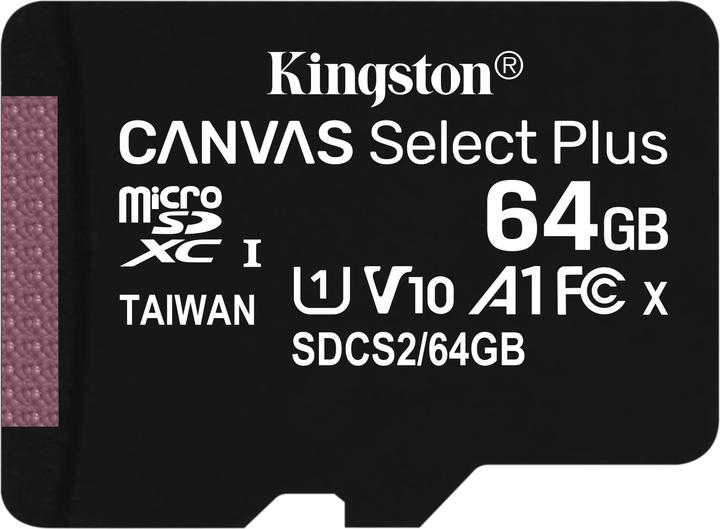 Image du produit Kingston Canvas Select Plus (64 Go, microSDXC, U1, UHS-I)
