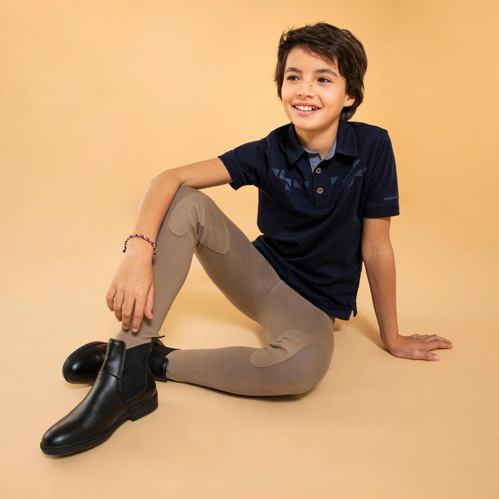 Actual product image Fouganza Riding breeches 140 knee patches children brown (128)
