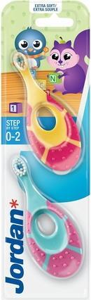 Actual product image Jordan Step By Step Toothbrush For Children 0-2 Years Soft 2Pcs (Extra soft, 2 x)