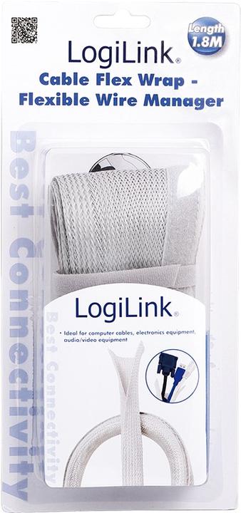 Immagine prodotto LogiLink Fascio di cavi in tessuto, grigio (Foro cavo, 180 cm)