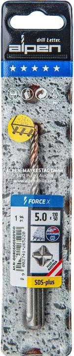 Produktbild Alpen SDSplus Hammerbohrer FORCE Schneiden (5 mm)