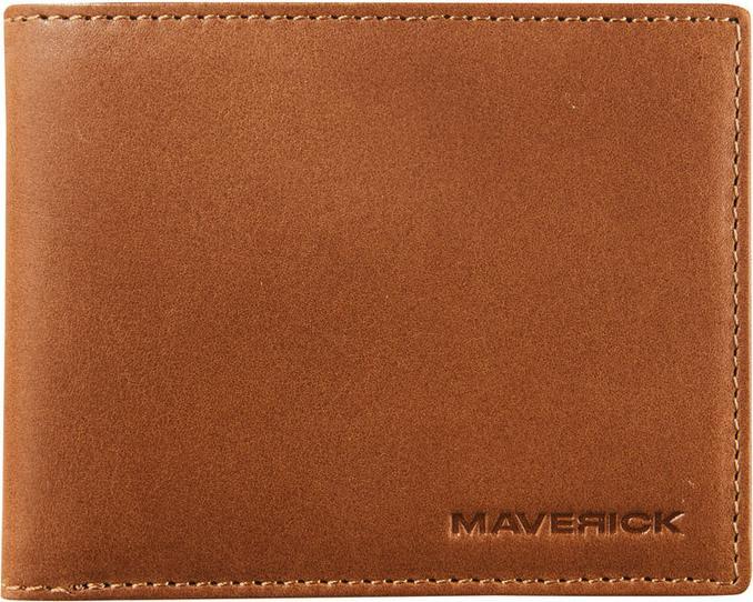 Image du produit Maverick New Men porte-dollar compact cuir RFID avec fermeture éclair, cognac