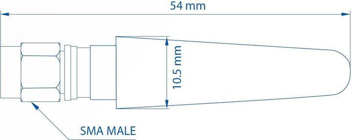 Actual product image Teltonika PR1CS450 - Straight Compact Mobile Antenna (5G, GSM, 3G)