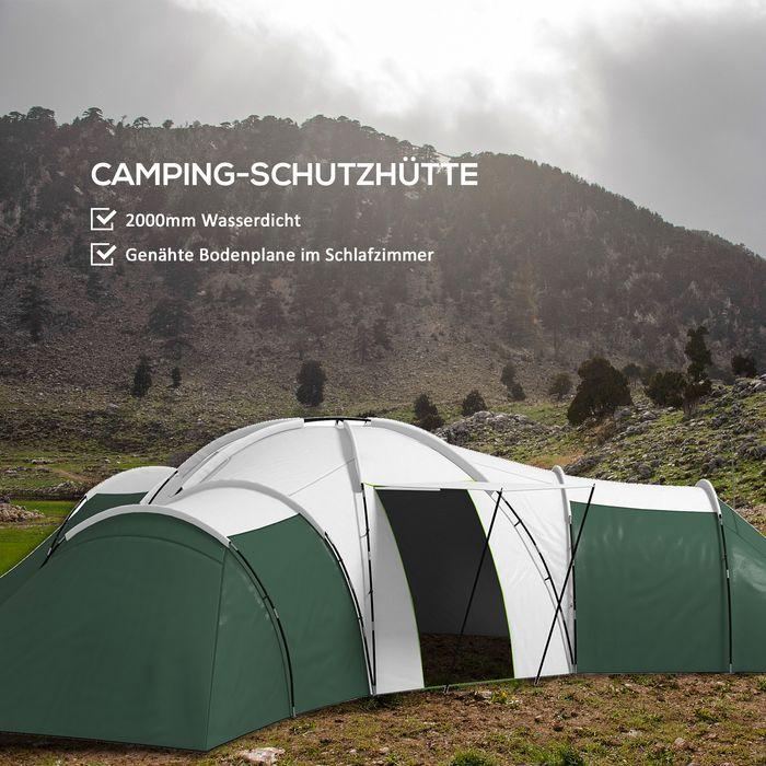 Actual product image Swisshandel24 Tunnelzelt Campingzelt für 6-9 Personen mit 3 Schlafzimmern, Wohnzimmer, Veranda (Tunnel tent, 6 persons)