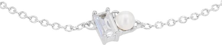 Produktbild S.Oliver Armschmuck für Damen, 925 Sterling Silber, Zirkonia synth., Muschelkernperle (20 cm, Silber 925)