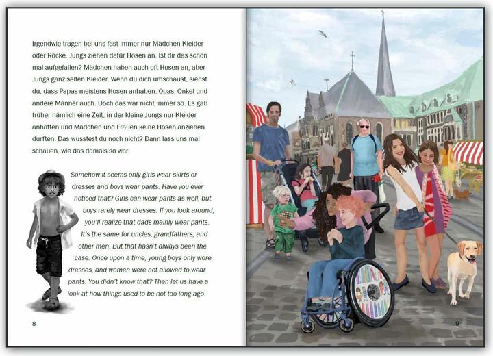 Produktbild Kleider sind für alle da! Das Kinderbuch für eine kunterbunte Kleidungswahl, egal wer du bist. (Englisch, Deutsch, Sarah Herbig-Buttula, Anika Slawinski, 2023)
