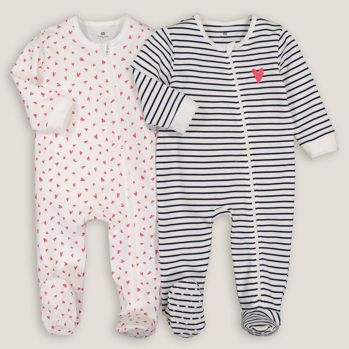 La Redoute Collections 2er-Pack bedruckte Strampler aus Baumwolle