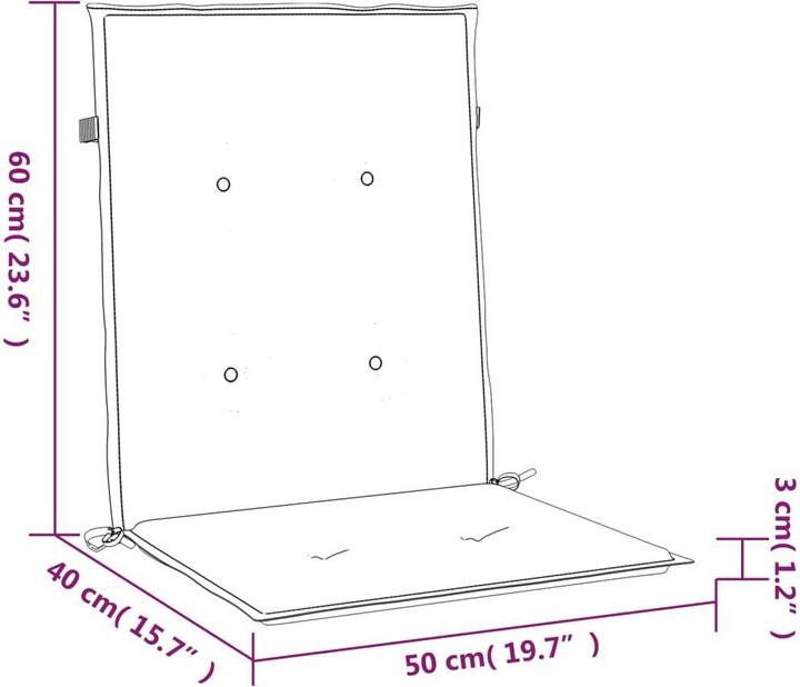 Image du produit VidaXL Gartenstuhl-Kissen (100 x 50 x 3 cm)